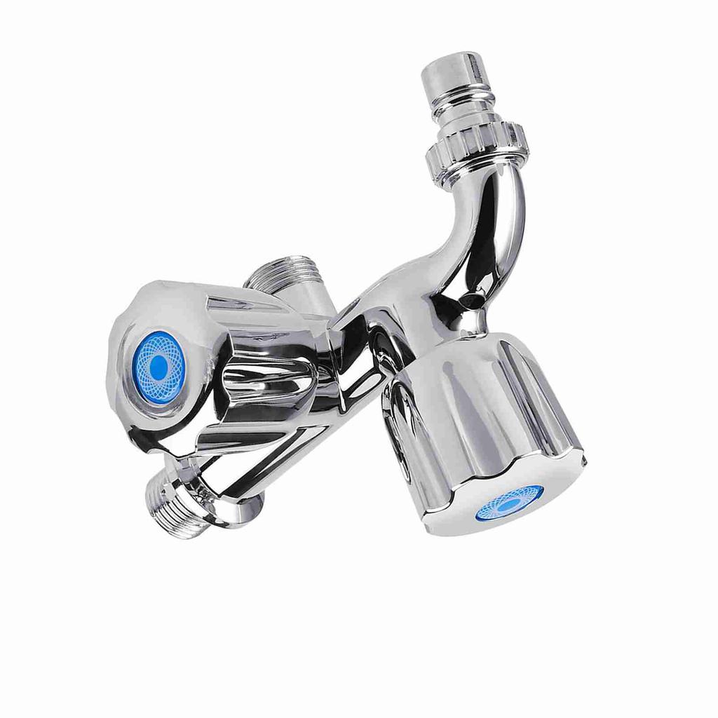 Electroplating Plastic Washing Machine Cold Water Faucet Sink Basin Water Tap with Double Spout & Shutter Handle G1Celsius2
