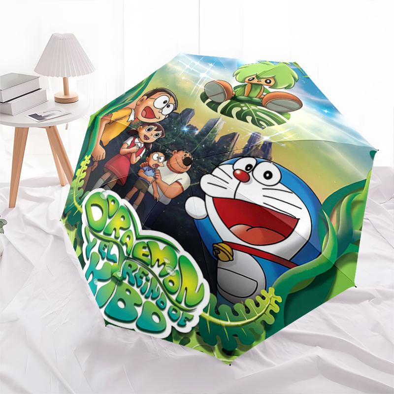 

1pc Doraemon and the Kingdom of Kibō Cartoon Umbrella, Portable 3-Fold Compact Umbrella, Suitable for Camping, Hiking and Travel, Ideal Easter Birthda
