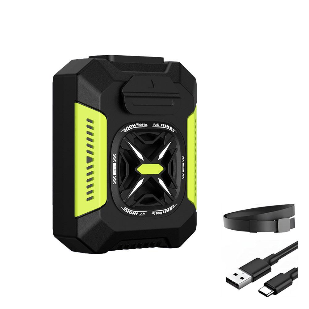 

Waist Clip Fan Portable Mini Hanging Neck Fan USB Rechargeable Light Outdoor Bank with Power LE D7K4 Green-1pcs