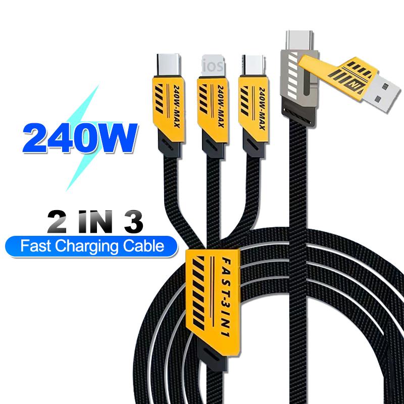 Cablu USB C 4 în 1 PD 27W pentru Apple iPhone Încărcare Rapidă Cablu Type C pentru Xiaomi Redmi Samsung POCO 65W Încărcare Rapidă Cablu de Date USB