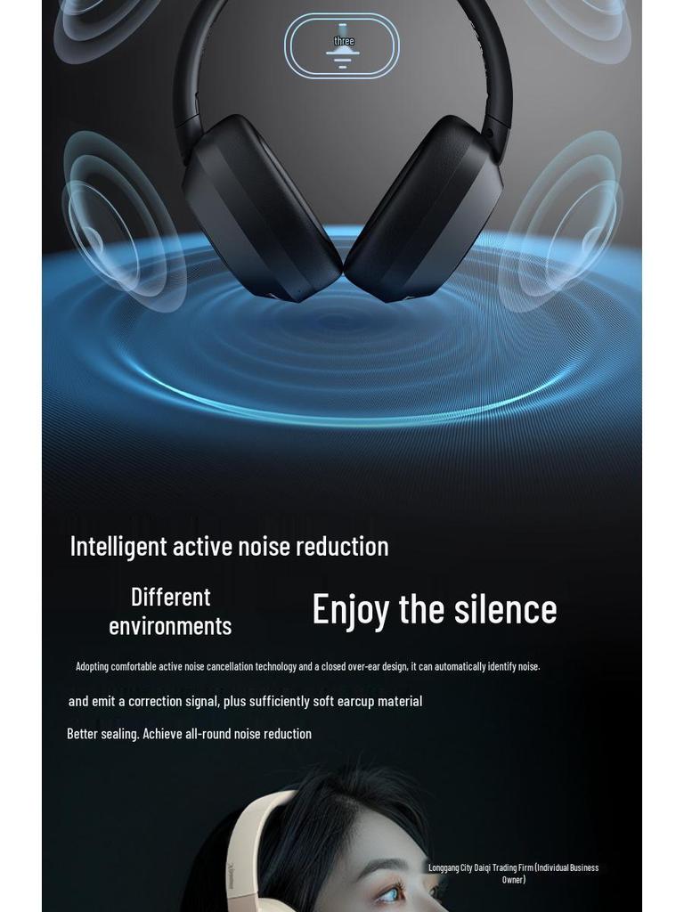 2025 Wireless Bluetooth Over-Ear Gaming Headset with Active Noise Cancelling