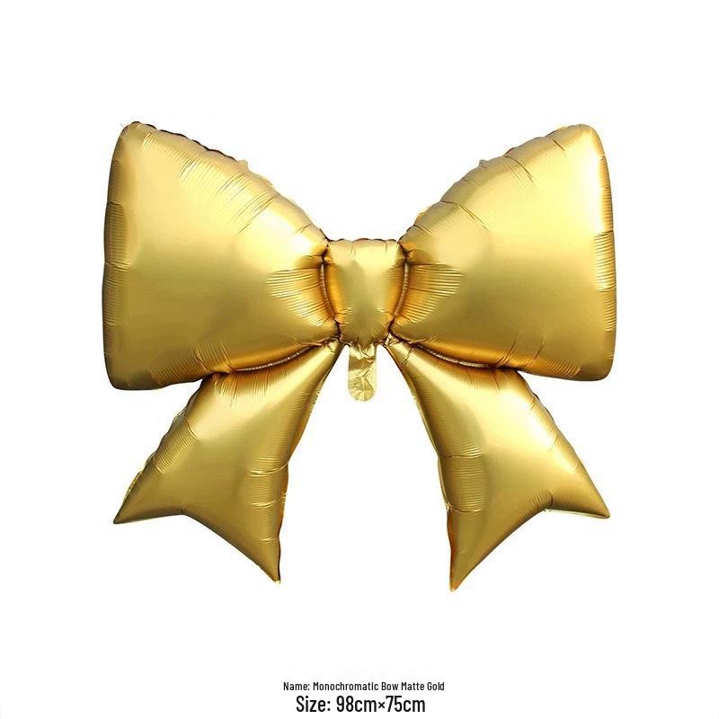 Large Matte Bow Aluminum Foil Balloon for Birthday Decoration and Photography