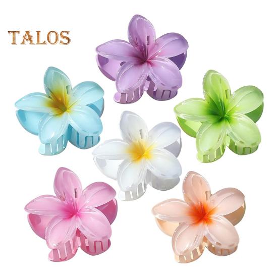 

3/6 шт., заколка для волос в форме цветка для девочек, градиентный цвет, заколка для волос с противоскользящими зубцами, заколка для волос в виде акулы, аксессуары для волос C