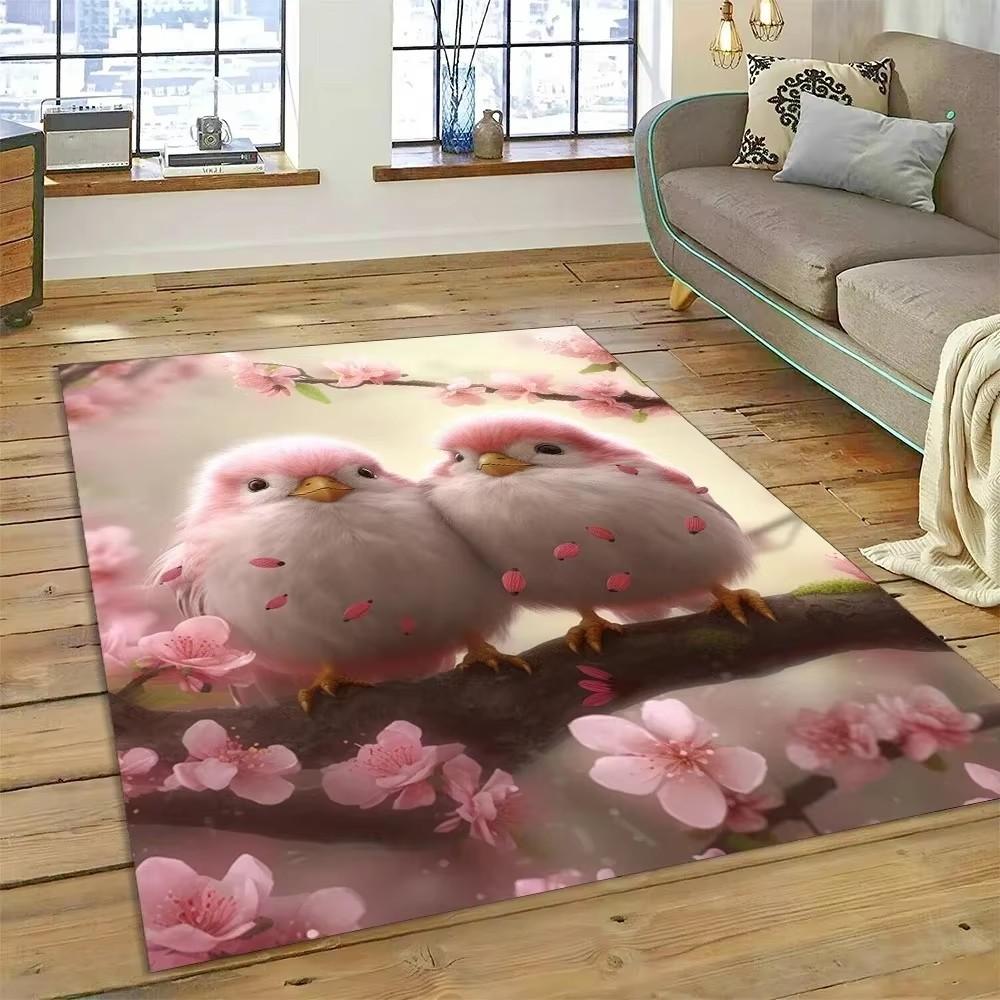 Cute Dream Bird Parrot Peacock Carpet Living Room Bathroom Decor Rug Mechanical Washable Mat Non-slip Floor Mat Entrance Doormat