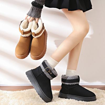 Fashion 2024 Winter New Fashionable Snow Boots for Women with Thick Velvet Korean Edition Thick Bottom Warm and Anti Slip Short Boots