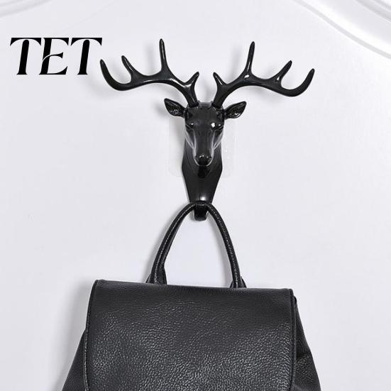 Bathroom Towel Holders Deer Head Wall Hook, Adhesive Antler Decorative Hanger, Modern Stable Load Bearing Hooks Plastic Mount Organizer for