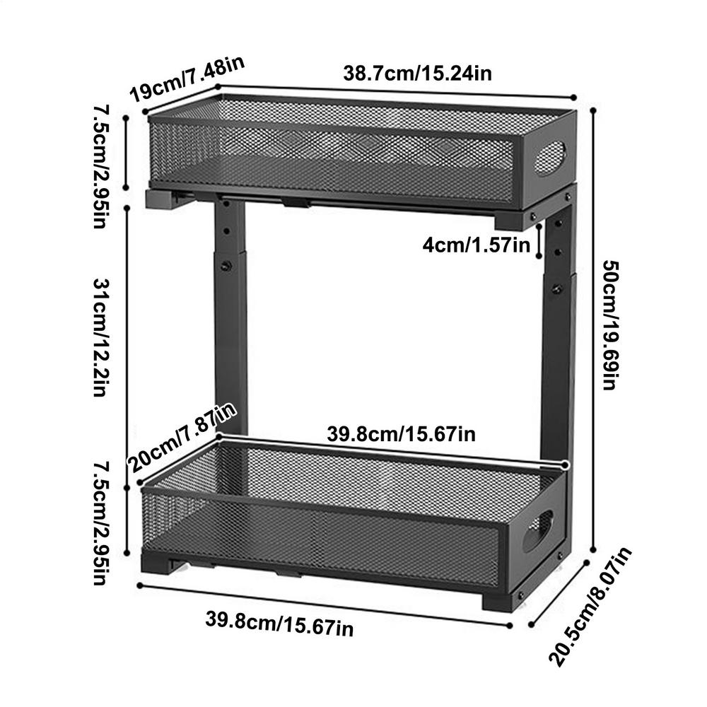 Under Sink Organizer 2 Tier Under Sink Organizers and Storage Hight Adjustable Household Organization Rack Kitchen Shelf for