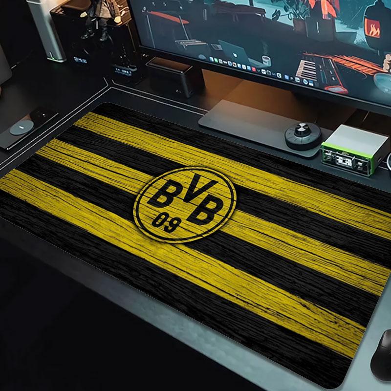 Borussia Großes Mauspad Große Gaming-Tischunterlage Rutschfest Laptop Tablet Großes Mauspad XXL Matte Mini-PC Spielmatte Mit Verriegeltem Rand