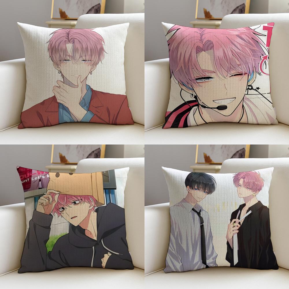 Romantic TTamons BSideS Cushion Cover Breathable and skinfriendly linen pillowcase square removable and washable cushion