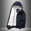 New Men's Fleece Lined Thick Hooded Cotton Parka, Winter Warm Casual Workwear Cotton Coat for Men