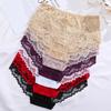 1 pezzo Biancheria intima da donna a vita alta, taglie forti, tinta unita, con pizzo, alla moda, traspirante, morbida e confortevole, biancheria intima da donna di alta qualità