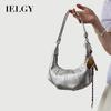 Ladies Underarm Bag Silver All-Match Croissant Bag