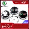 Autoaufkleber 2025 Neu 4 Stück 56/60mm Auto Auto Radnabendeckel Abzeichen Aufkleber Radkappe Ersatz für Skoda VRS VII Rapid Octavia