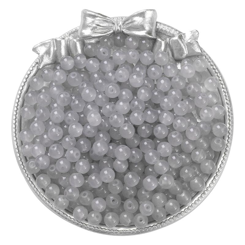 

50-135 шт. хрустальные стеклянные бусины желе сплошного цвета имитация нефрита камень свободные разделительные бусины для изготовления ювелирных изделий 6mm 135Pcs серый