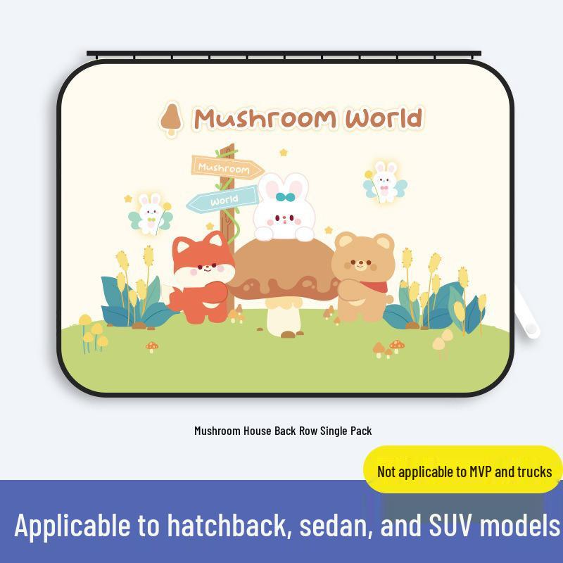 Car Rear Seat Cartoon Sunshade Curtain - Baby Sun Protection & Heat Insulation