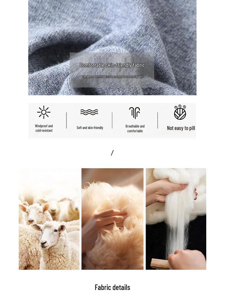 Women's Soft Wool Round Neck Knit Sweater - Versatile, Skin-Friendly, Hand-Crocheted