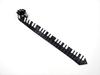 [F NODE] Slim Necktie, Piano Keyboard Pattern, Polyester, Pointed Tip (Black)