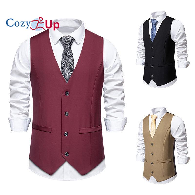 Cozy Up menns fritidsdress dress vest Slim Fit Business Formell vest vest