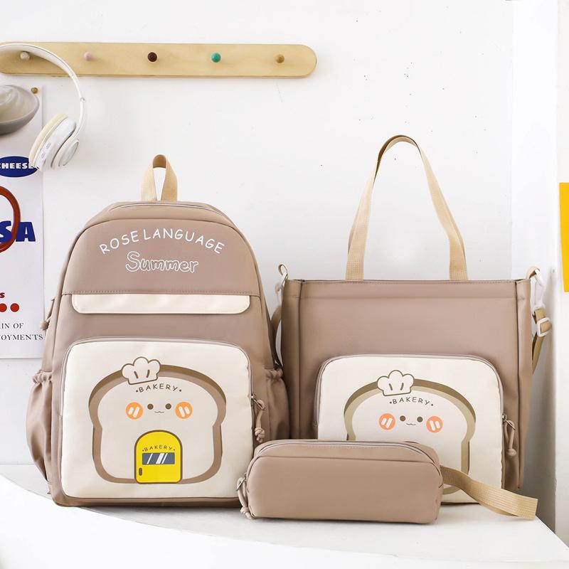 New contrasting color bag, tutoring bag, handbag, junior high school student schoolbag, cute backpack, large-capacity travel bag.