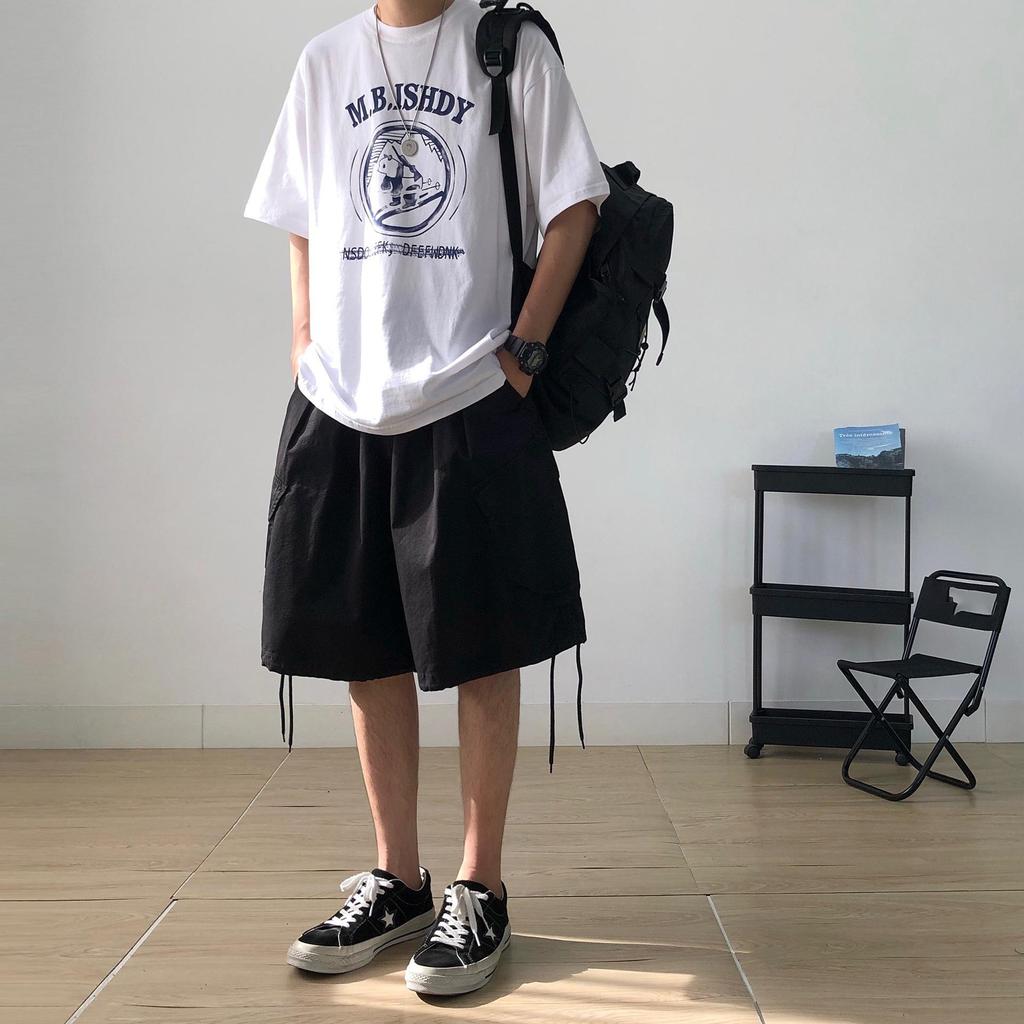 Wide Leg Shorts Men Short Oversize Vintage Men's Shorts Summer Sports Running Cargo Pants