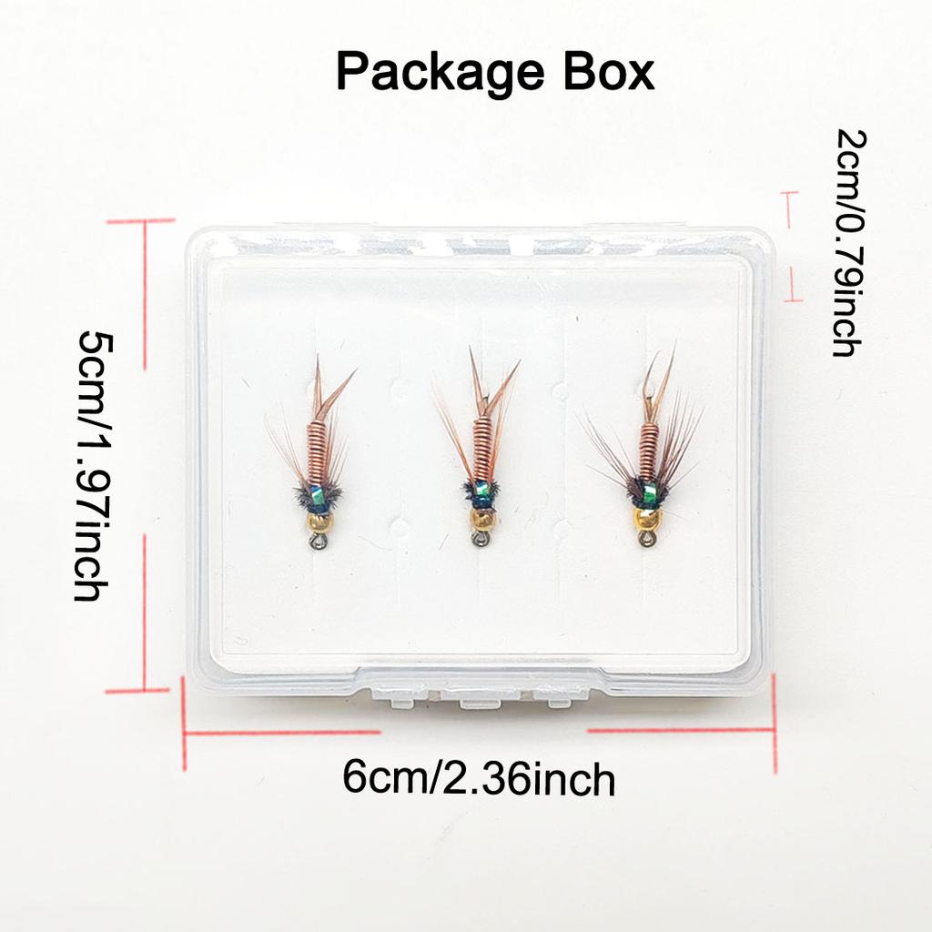Fly Fishing Flies 9Pcs-3 Boxs Bundle 3 different styles Wet Flies Bait for catching fish like Trout/Bass etc in fresh water