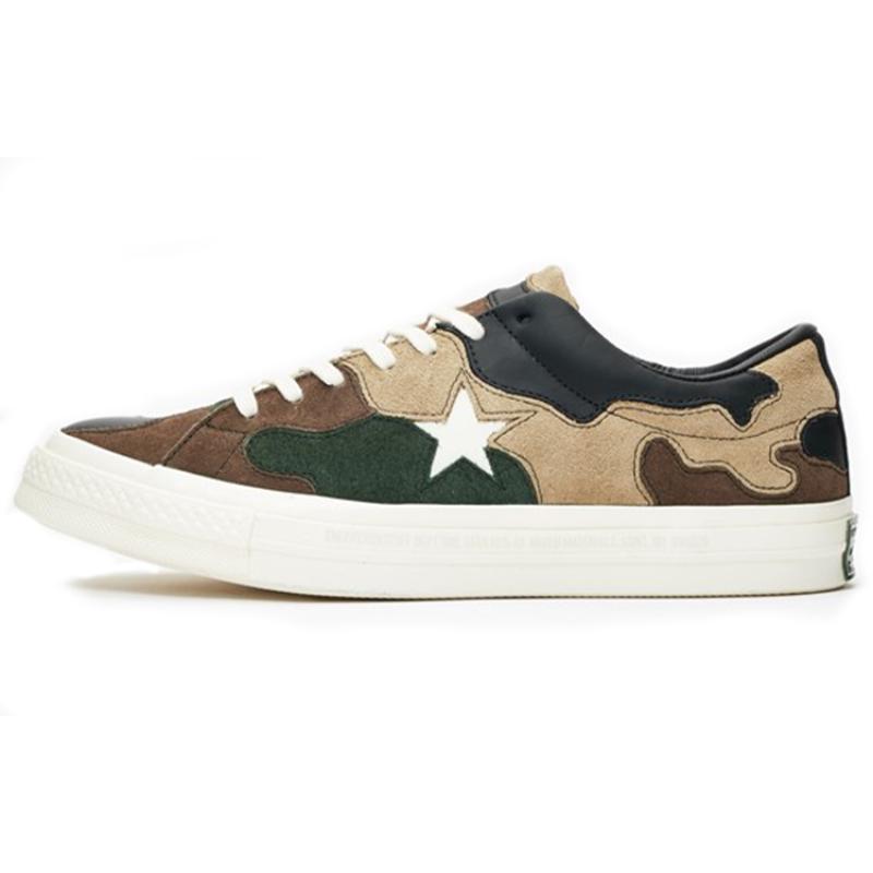 Sneakersnstuff x Converse One Star Camo Non-Slip and Abrasion Resistant Low-Top Board Shoes Unisex Camouflage