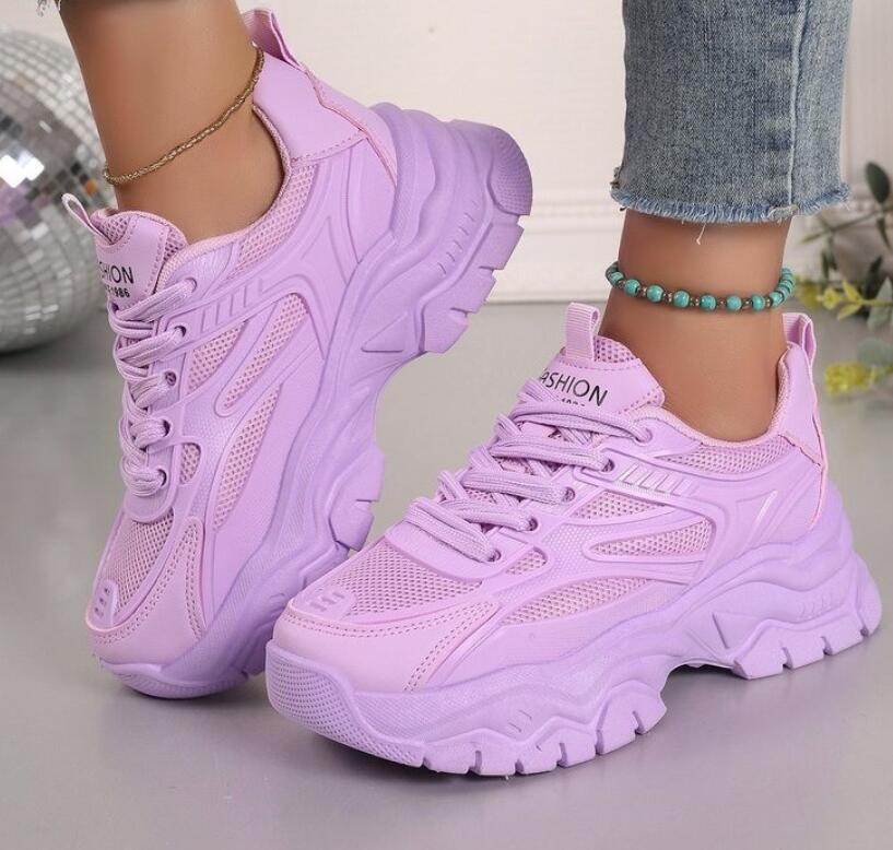 Women 2025 Spring Autumn Summer Breathable Platform Sneakers Casual Mesh Lightweight Sport Running Shoes
