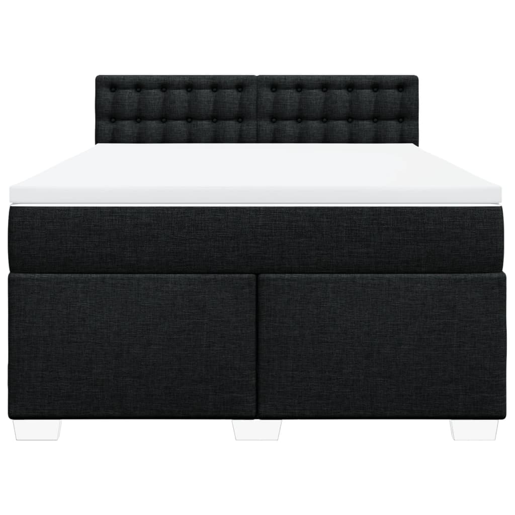 Vidaxl Continental Bed with Mattress, Black, Fabric, 140X190 Cm