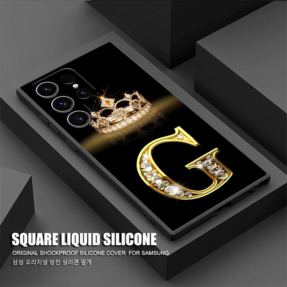 

Initial G F V H D P C B Letter S25 Ultra Case For Samsung Galaxy S25 S24 S23 S20 S21 FE S22 Ultra S10 Plus Case Soft Phone Cover Note 10 Plus