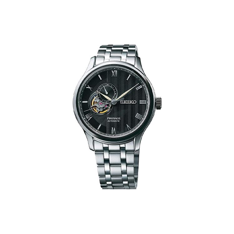 Seiko Řada Presage Pilot Mechanický strojek Nerezový řemínek Hodinky Pánské hodinky Černé SSA377J1