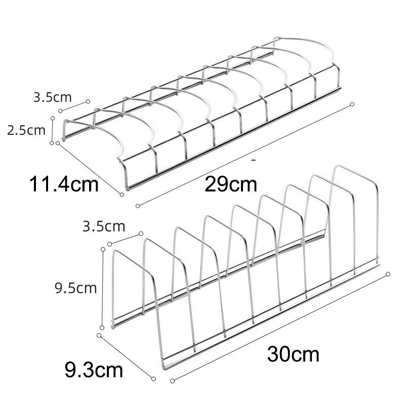 1/2PC Kitchen Bowl Dish Organizer Stainless Steel Dish Draining Rack Multipurpose Home Cutlery Dishes Pot Lid Rack Rag Holder