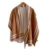 Autumn And Winter Imitation Cashmere Solid Color Geometric Line Jacquard Shawl Thickened Warm Women'S Scarf