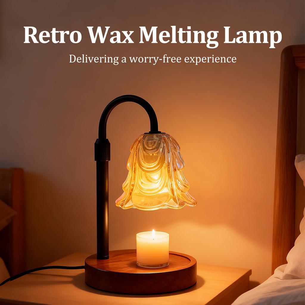 Candle Lamps Dimmable Flower Candle Warmer Lamp UK/US Electric Candle Lamp Flameless Wax Melt Warmer for Bedroom Home Decoration