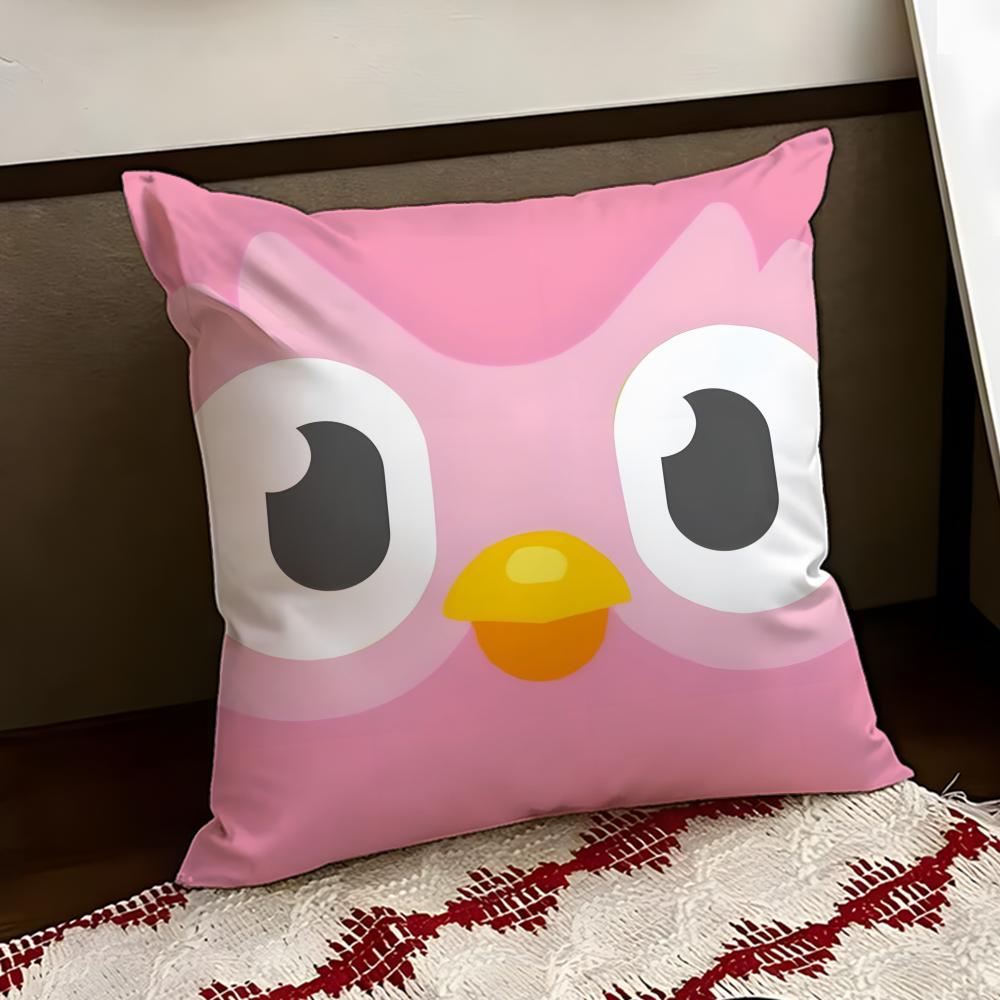 APP DDuolingo Cushion Cover Reversible Soft Durable Pillow Cover Home  Car MultiScene Use for Daily Comfort