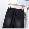DIMANAF 2025 Plus Size Autumn Women Jeans Pants Denim Female Elastic Basic Black High Waist Oversize Fashion New Pants 5XL