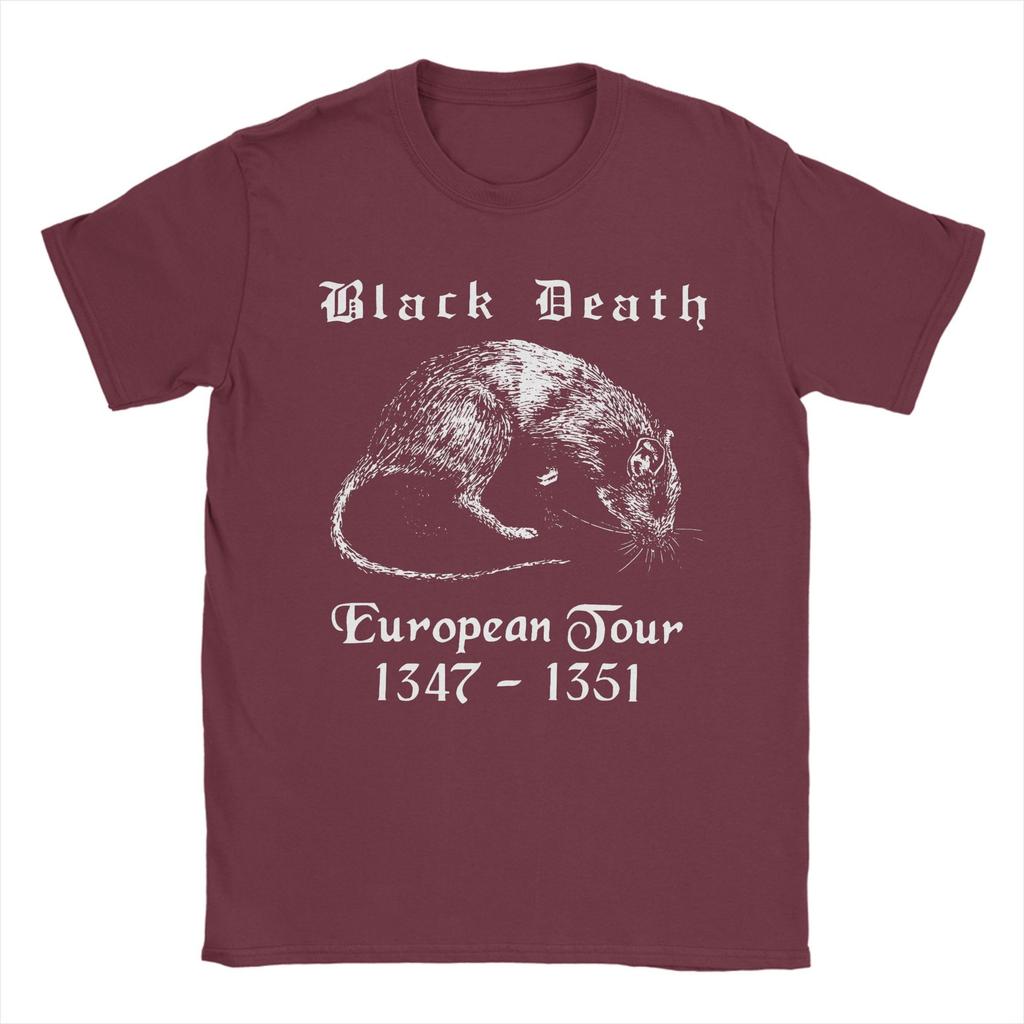 Bubonic World Tour T Shirt Black Death European Tour Harajuku T Shirts Short-Sleeved Tshirt Summer Pure Cotton Plus Size Clothes