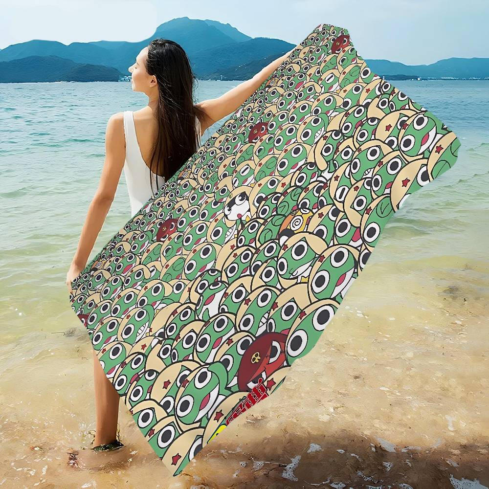 Cartoon Funny K-Keroros Gunsou Frog Microfiber Beach Towel Absorbent Quick dry Soft Yoga Swimming Resort Mountain Climbing Towel