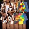 European & American Multicolor Print Cardigan & Shorts Set