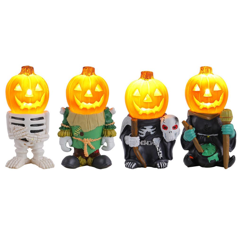 Led Lights Halloween Pumpkin Knight Tabletop Decoration Luminous Light Night