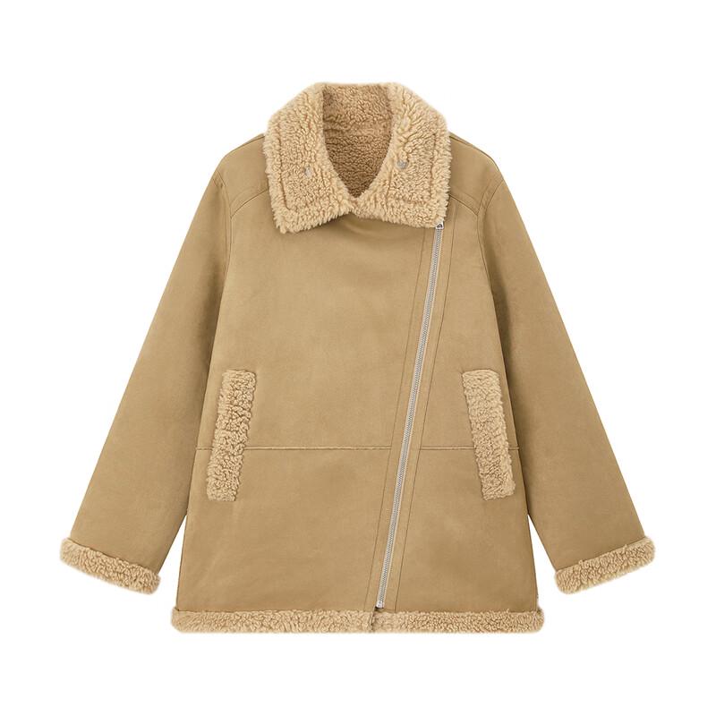 ELLE KIDS Girls' Faux Suede A-Line Winter Jacket