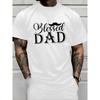 European Sizes Blessed Dad Tee | Romantic Printed T-shirt for Couples, White, Casual Style, Crew Neck, Regular Fit, Short Sleeve