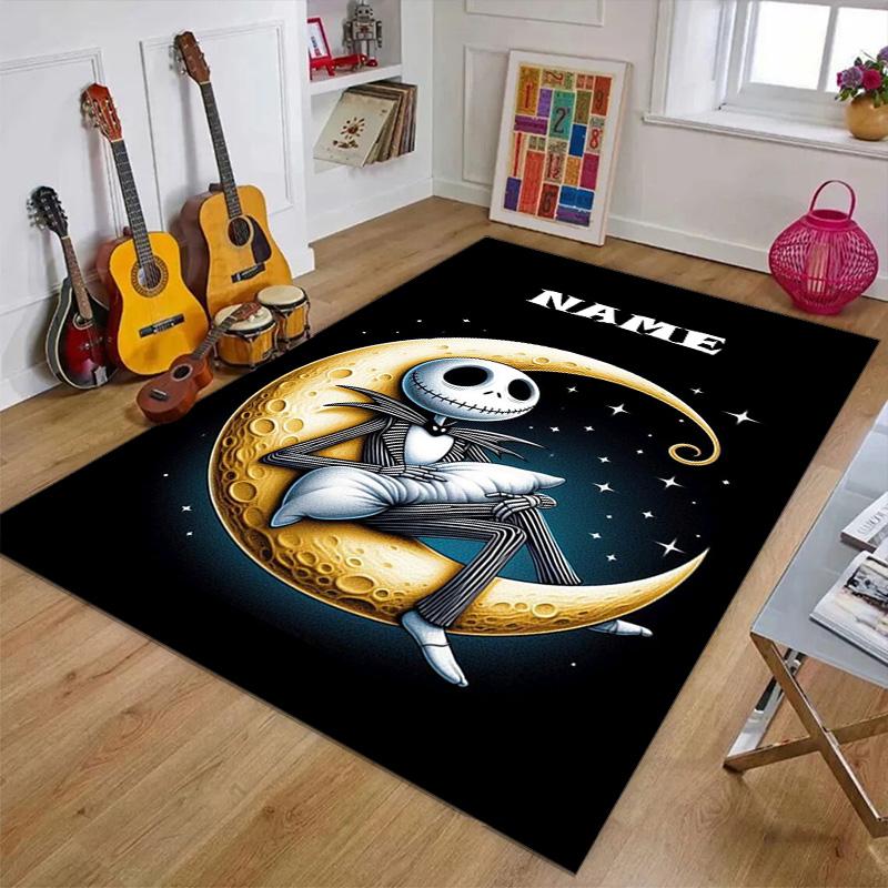 Custom Jack Mat Personalized Name, Polyester Washable Indoor Entryway Rug, Gift for Christmas, Easter, Thanksgiving Day