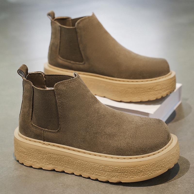 Martin boots new winter retro fur Chelsea boots high-top platform short boots 39