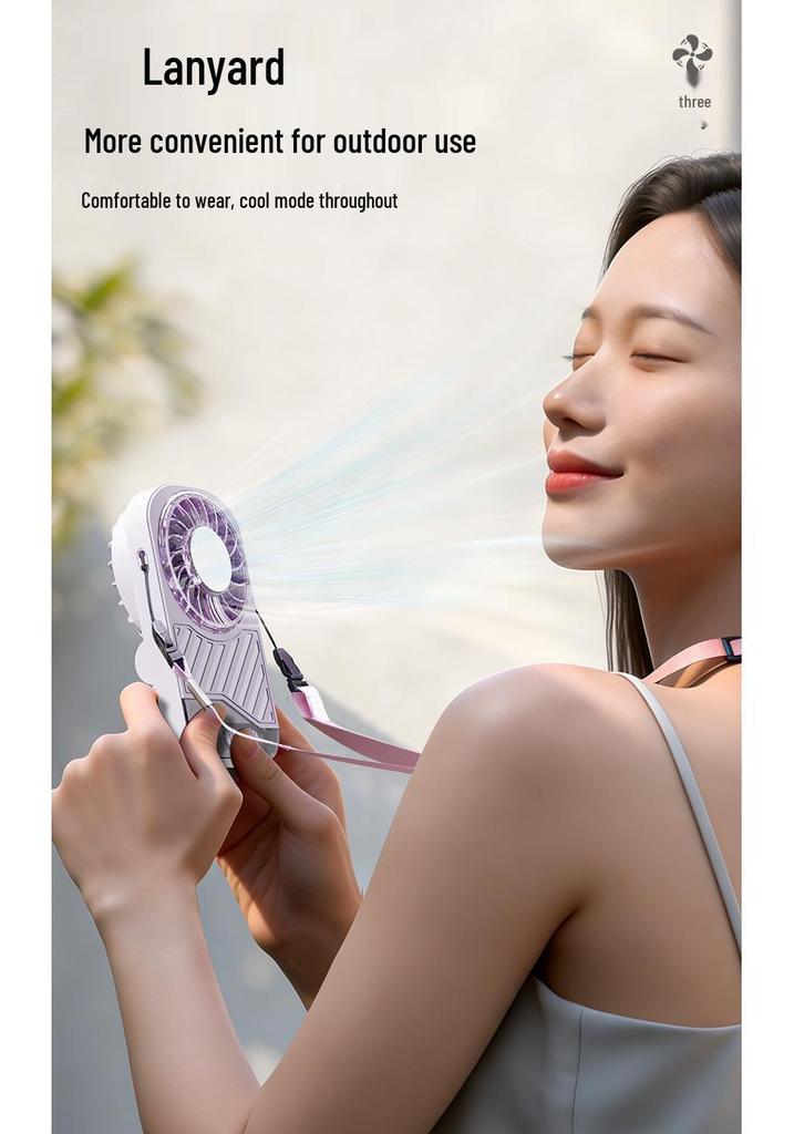 USB Rechargeable Portable Mini Desktop Fan with Digital Display and High-Speed Semiconductor Cooling
