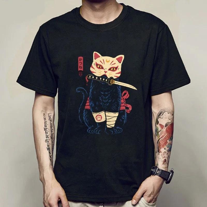 Neues Sommer-Mode-T-Shirt Kawaii Harajuku Anime Katze T-Shirt Herren O-Ausschnitt Kurzarm-T-Shirt Japanisches Sommer-Kurzarm-T-Shirt
