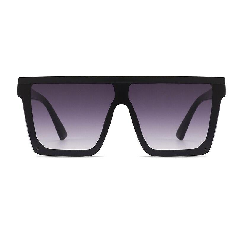 Retro Big Frame Women Sunglasses Brand Black Square Gradient Uv400 Cool Men Sunglasses One Piece Designer