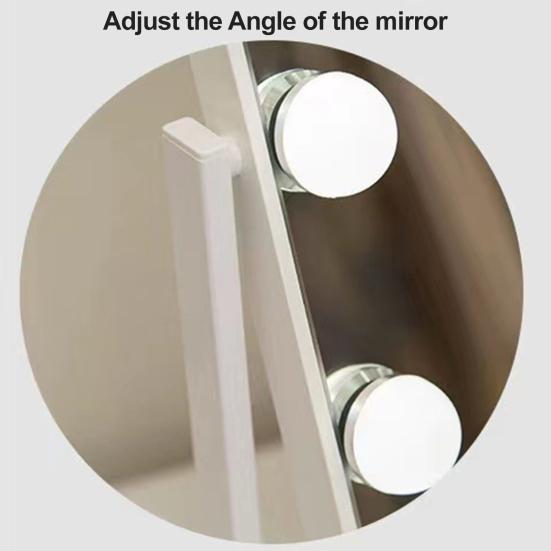 LED Lighted Makeup Mirror 3 Colors Lighting Touch Control Adjustable Stepless Dimming Cosmetic Mirror Portable Travel Vanity Mirror with Lamp