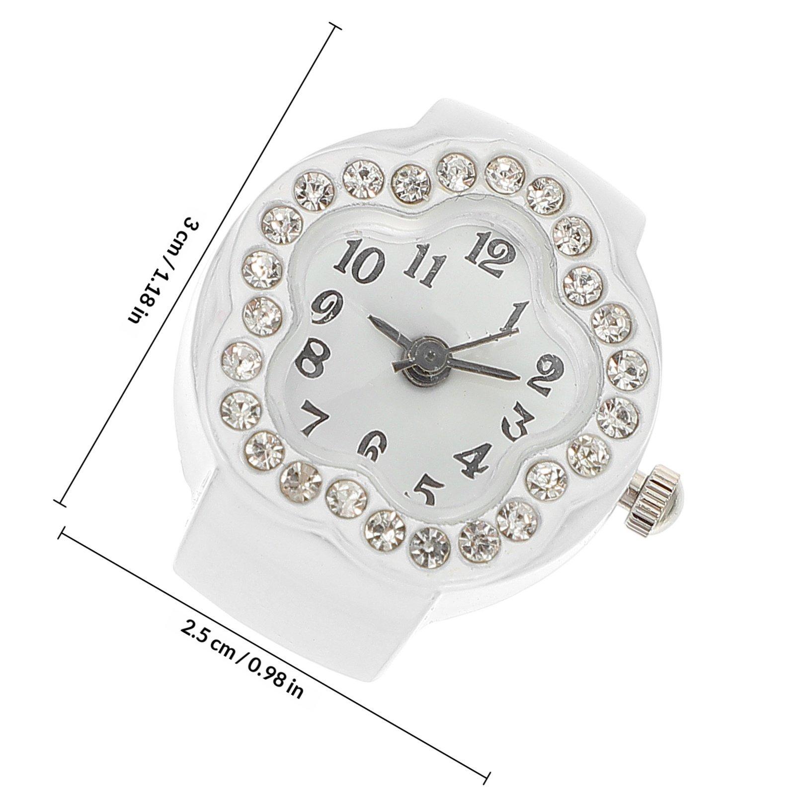 

1Pcs Diamond Ring Watch Stylish Casual Jewelry Finger Watch Fashion Women Unique Decorative Ring Electronic Timepiece білий