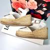 Used [23.5cm] LOEWE Anagram Wedge Espadrille Sandals White