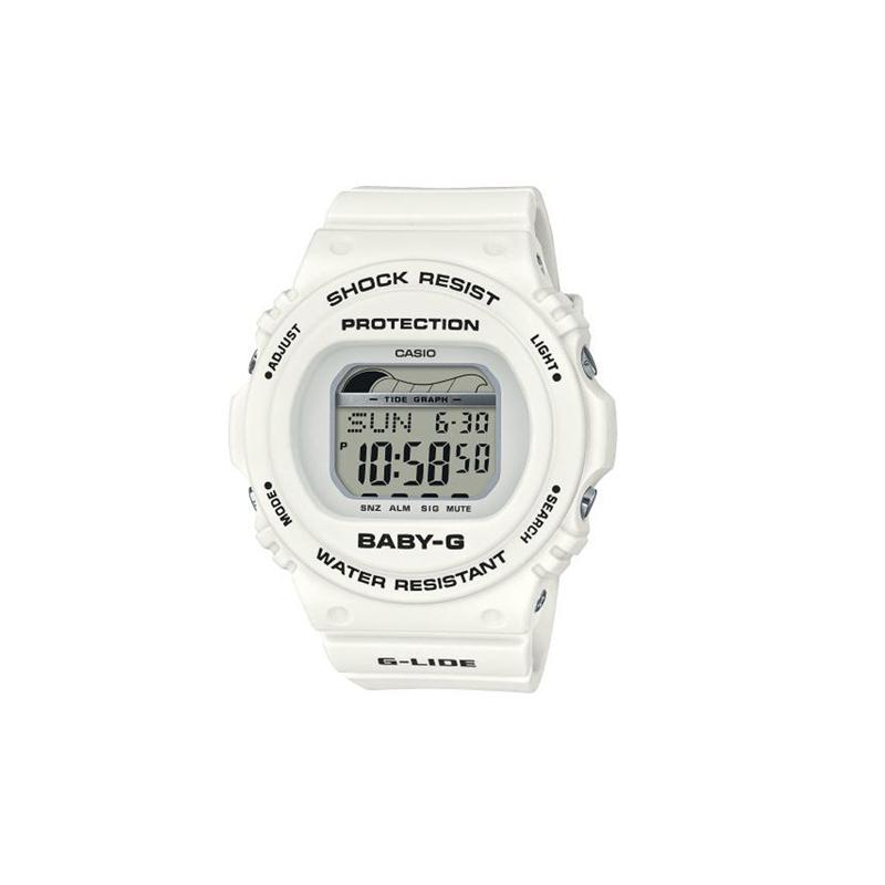 

Casio BABY-G 200 meters waterproof quartz movement resin strap Japanese and Korean watch women s watch white dial BLX-570-7ER білий